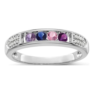 14K White Gold 1/15 ct tw Diamond Set Family Ring – view 2