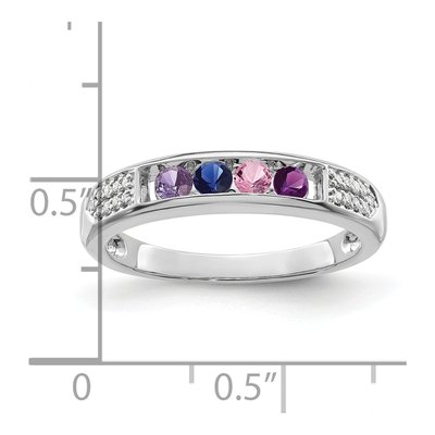 14K White Gold 1/15 ct tw Diamond Set Family Ring – view 4