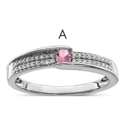 14K White Gold 1/8 ct tw Diamond Family Ring