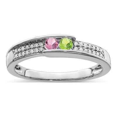 14K White Gold 0.09 ct tw Diamond Family Ring – view 2