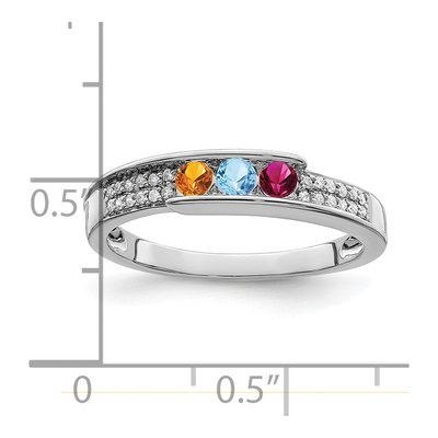 14K White Gold 1/15 ct tw Diamond Family Ring – view 6