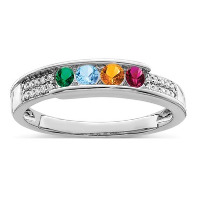 14K White Gold 1/15 ct tw Diamond Family Ring – view 2