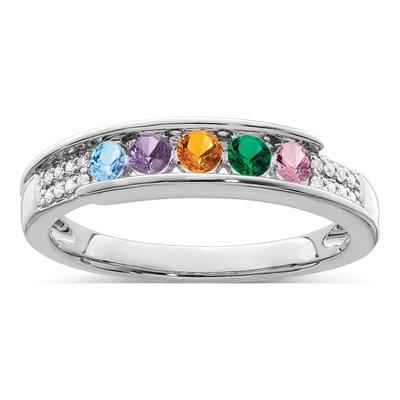 14K White Gold 1/15 ct tw Diamond Family Ring – view 2