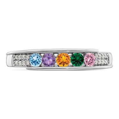 14K White Gold 1/15 ct tw Diamond Family Ring – view 5