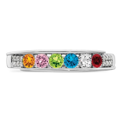 14K White Gold Diamond Family Ring – view 5