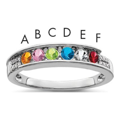14K White Gold Diamond Family Ring