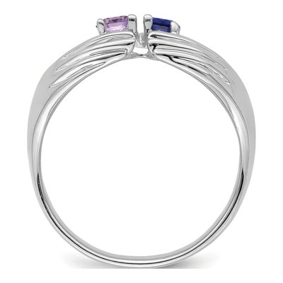 14K White Gold Personalized 2-Stone Family Ring – view 3