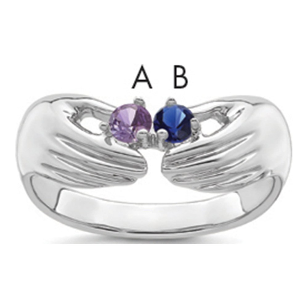 14K White Gold Personalized Family Ring