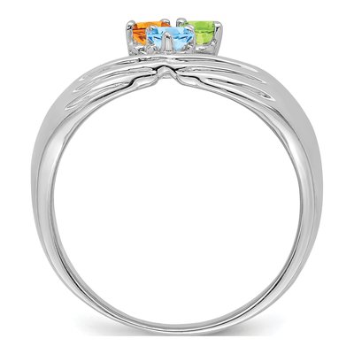 14K White Gold 3-Stone Family Ring – view 3