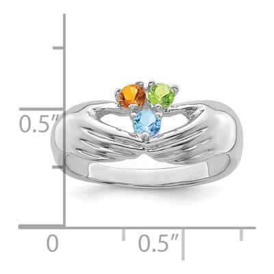 14K White Gold 3-Stone Family Ring – view 4