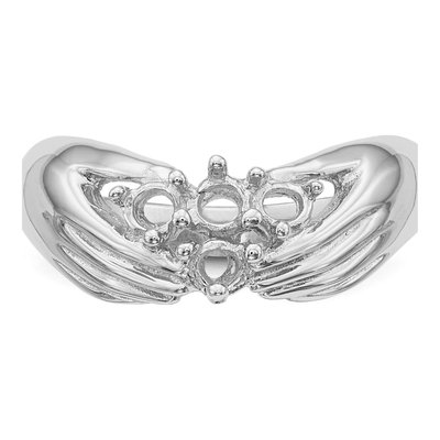 14K White Gold 4-Stone Family Ring Mounting – view 4