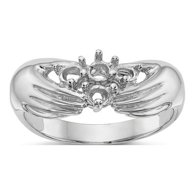 14K White Gold 4-Stone Family Ring Mounting