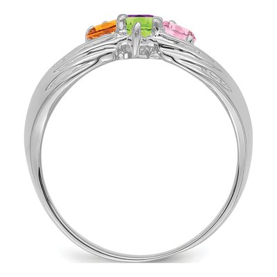 14K White Gold 4-Stone Family Ring – view 3