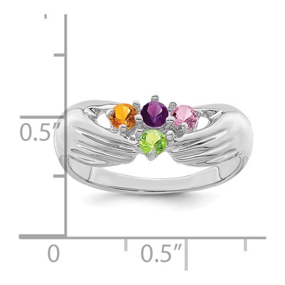 14K White Gold 4-Stone Family Ring – view 4