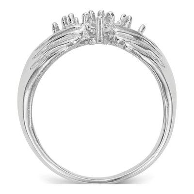 14K White Gold 5-Stone Family Ring Mounting – view 2