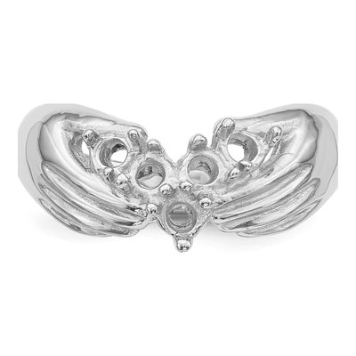 14K White Gold 5-Stone Family Ring Mounting – view 4