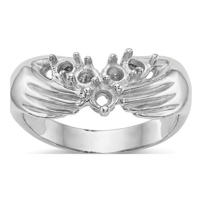 14K White Gold 5-Stone Family Ring Mounting