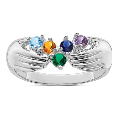14K White Gold Family Ring – view 2