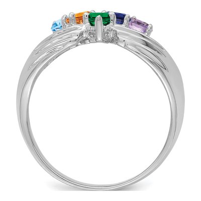 14K White Gold Family Ring – view 3