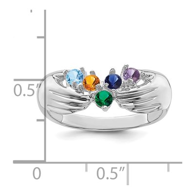 14K White Gold Family Ring – view 4