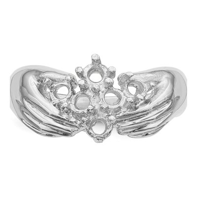 14K White Gold 6-Stone Family Ring Mounting – view 4