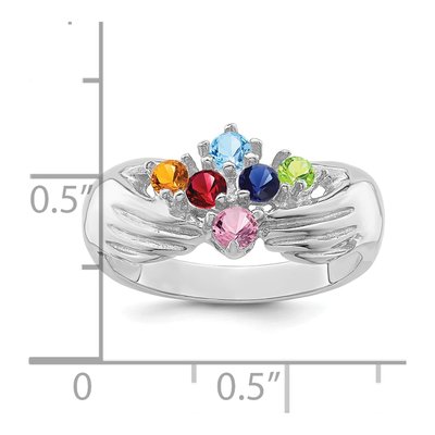 14K White Gold 6-Stone Family Ring – view 4