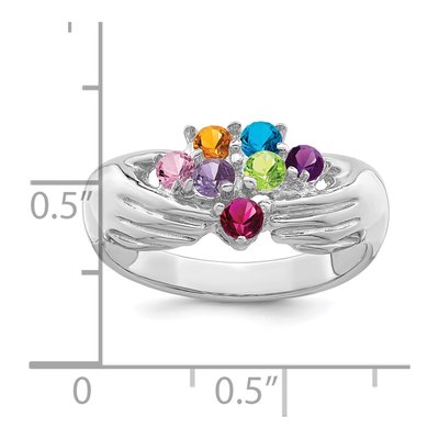 14K White Gold 7-Stone Family Ring – view 4