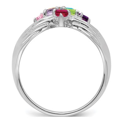 14K White Gold Personalized 7-Stone Family Ring – view 3