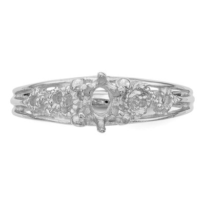 14K White Gold Family Ring Mounting – view 4