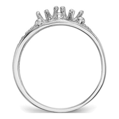 14K White Gold 2-Stone Family Ring Mounting – view 2