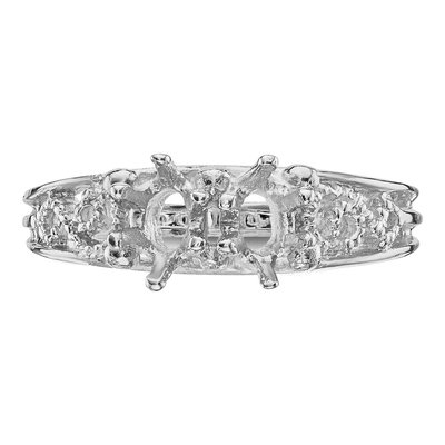 14K White Gold 2-Stone Family Ring Mounting – view 4