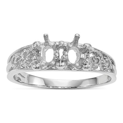 14K White Gold 2-Stone Family Ring Mounting