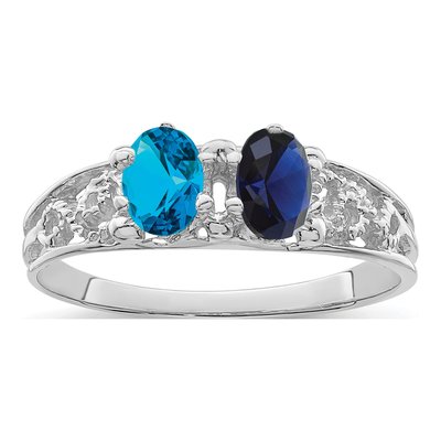 14K White Gold 2-Stone Family Ring – view 2