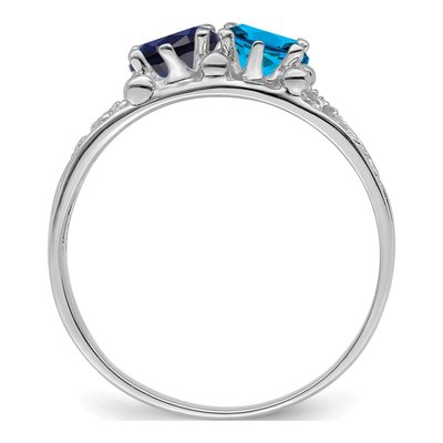 14K White Gold 2-Stone Family Ring – view 3