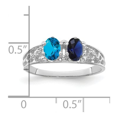 14K White Gold 2-Stone Family Ring – view 4