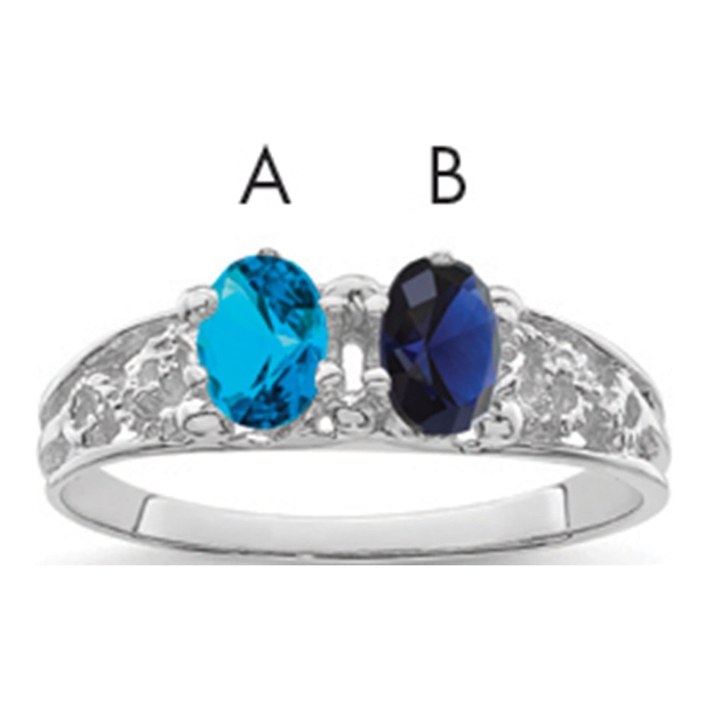 14K White Gold 2-Stone Family Ring, Made to Order