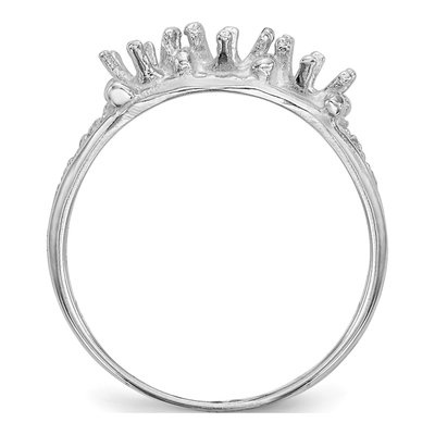14K White Gold 3-Stone Family Ring Mounting – view 2