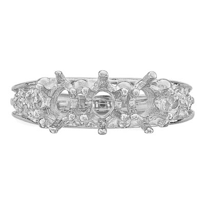 14K White Gold 3-Stone Family Ring Mounting – view 4