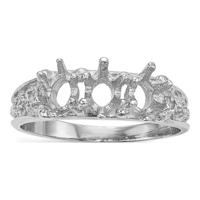 14K White Gold 3-Stone Family Ring Mounting