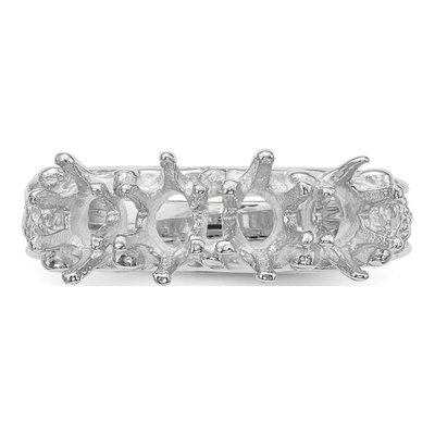 14K White Gold 4-Stone Family Ring Mounting – view 4