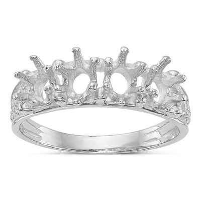 14K White Gold 4-Stone Family Ring Mounting