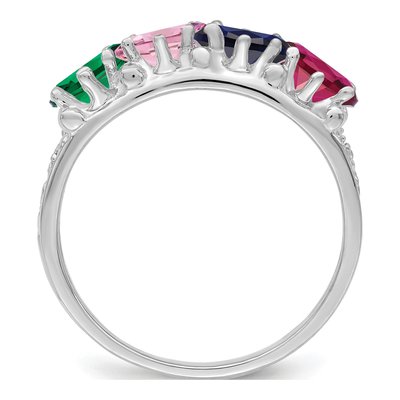 14K White Gold 4-Stone Family Ring – view 3