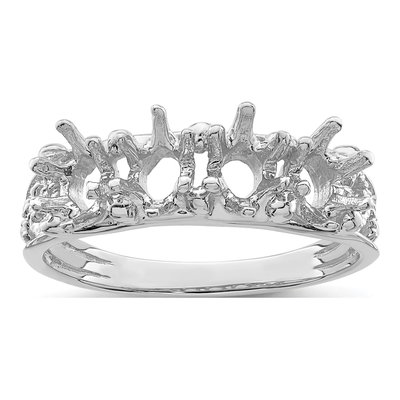 14K White Gold 4-Stone Family Ring – view 5