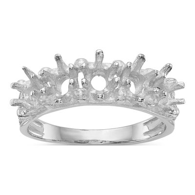 14K White Gold 5-Stone Family Ring Mounting