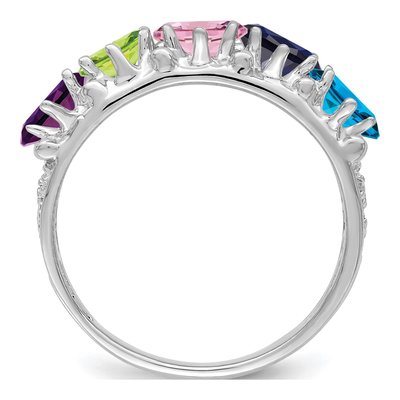 14K White Gold 5-Stone Family Ring – view 3