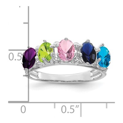 14K White Gold 5-Stone Family Ring – view 4