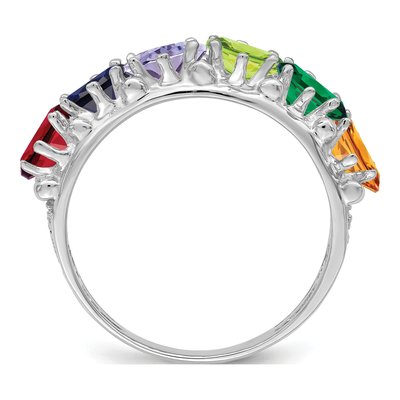 14K White Gold 6-Stone Family Ring – view 3