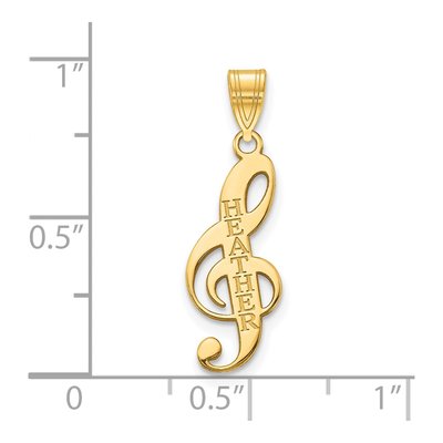 Gold-Plated Sterling Silver Personalized Music Note Pendant – view 2