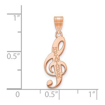 Rose Gold-Plated Sterling Silver Personalized Music Note Pendant – view 2