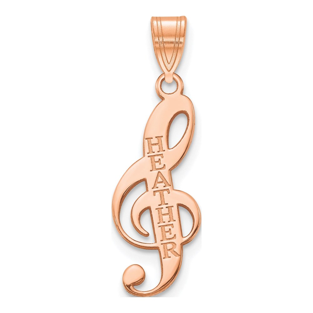 Rose Gold-Plated Sterling Silver Personalized Music Note Pendant
